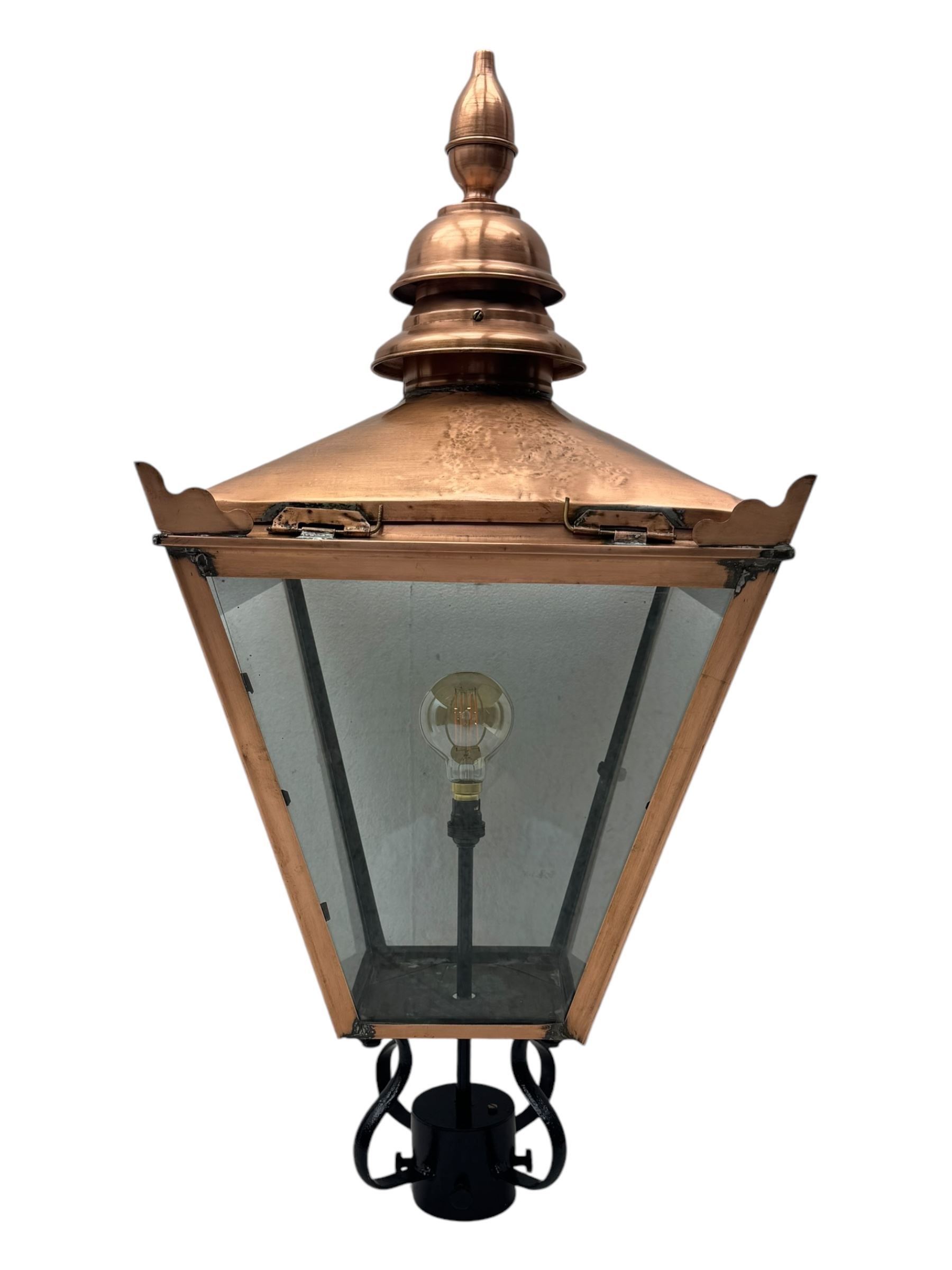 Copper and wrought metal lantern top