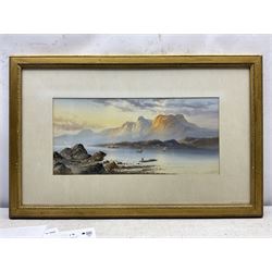 William Henry Earp (British 1831-1914): Highland Lochs, pair watercolours signed 25cm x 53cm (2)