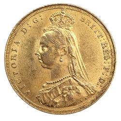 Queen Victoria 1887 gold full sovereign coin