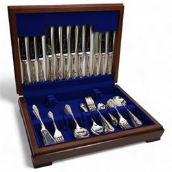 Cased set of Grenadier silver plated and stainless steel cutlery, with a matched set of six silver plated fish knives and forks 