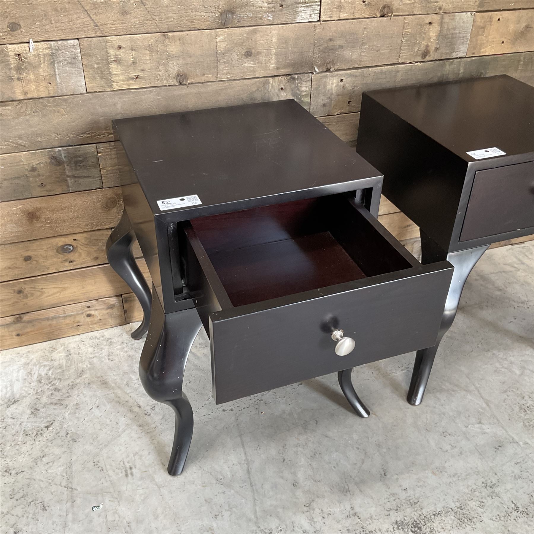 Pair of rosewood finish bedside chests