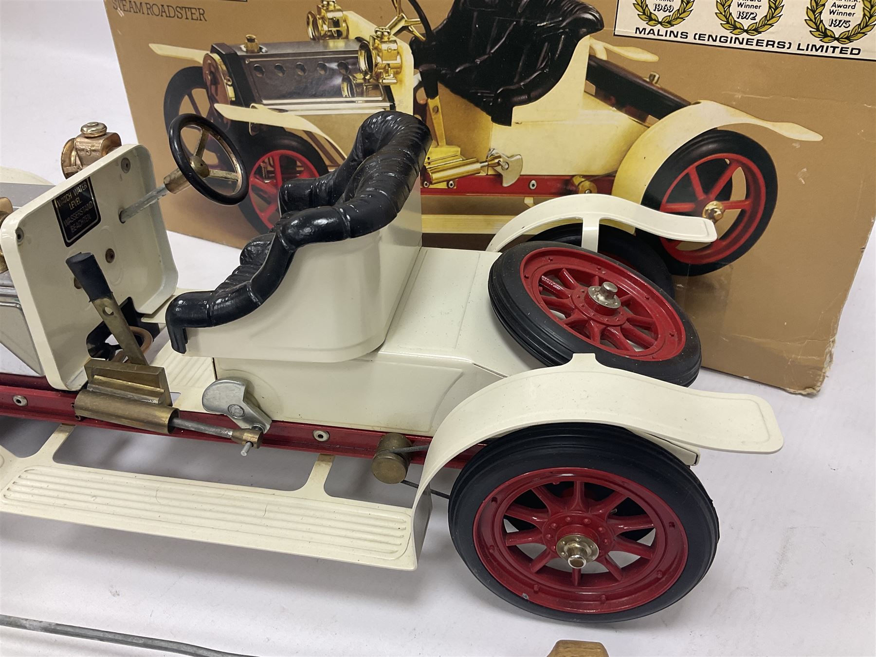 Mamod SA1 ‘Steam Roaster’ live steam car in cream and red, with original box 