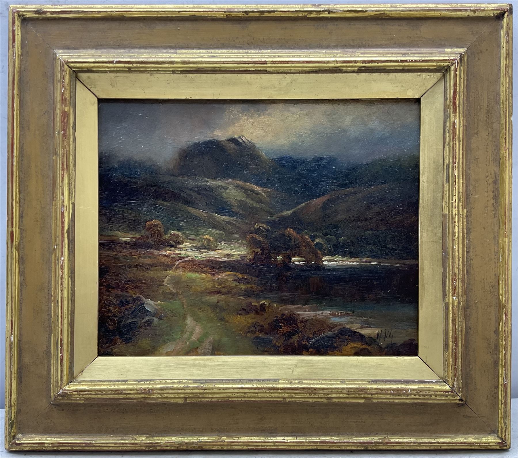 Harry Phelan Gibb (British 1870-1948): 'Glen Falloch', oil on board signed with initials, titled and further signed verso 22cm x 27cm