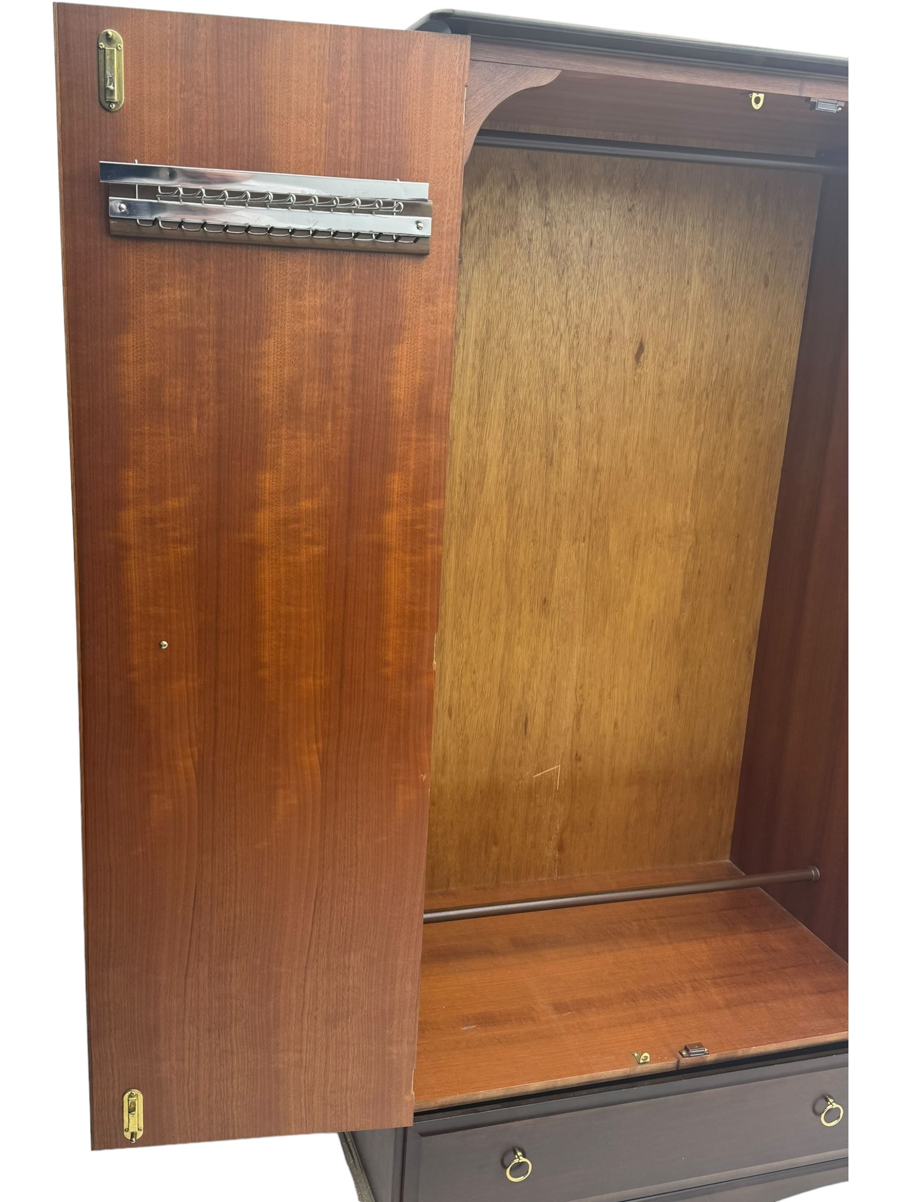 Stag Minstrel - mahogany double wardrobe fitted with single drawer 