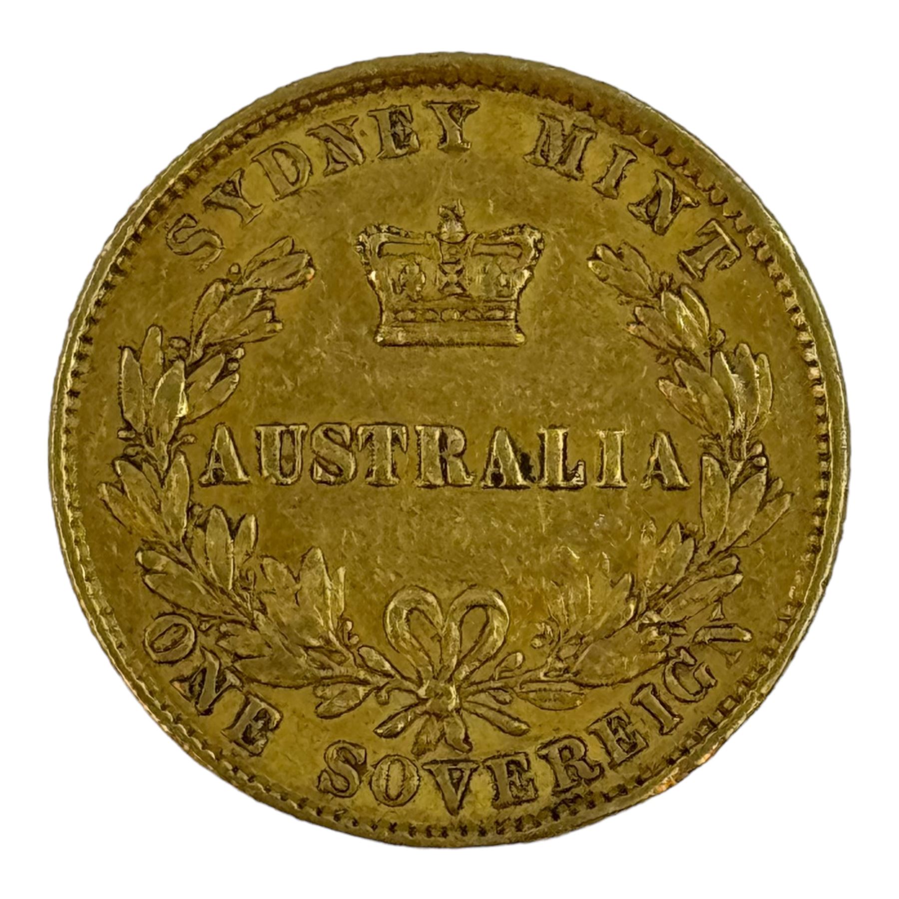 Queen Victoria Australia 1866 gold full sovereign coin, Sydney mint