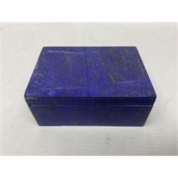 Lapis Lazuli box and cover of rectangular form, H4cm, D7cm, L10cm