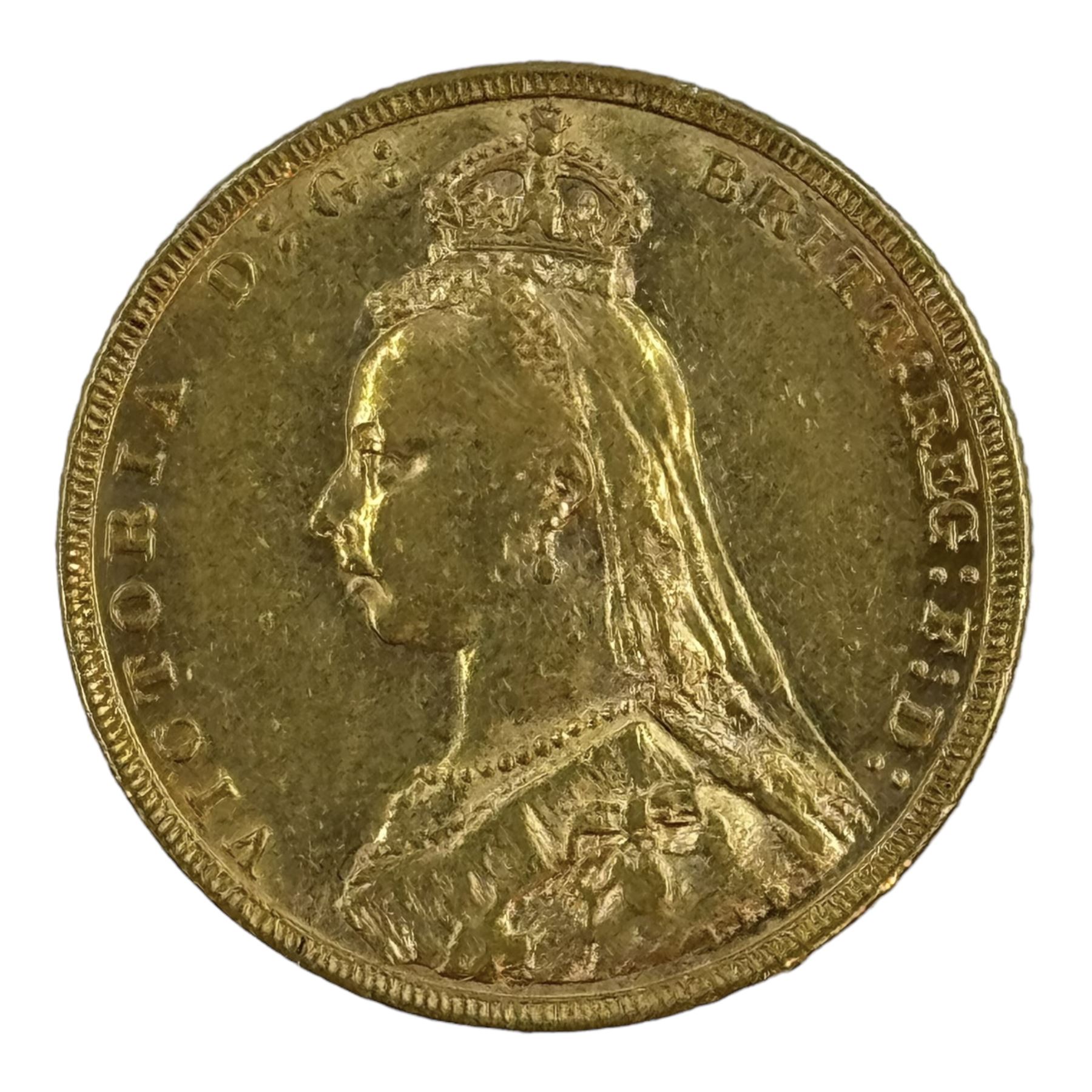 Queen Victoria 1891 gold full sovereign coin, Melbourne mint