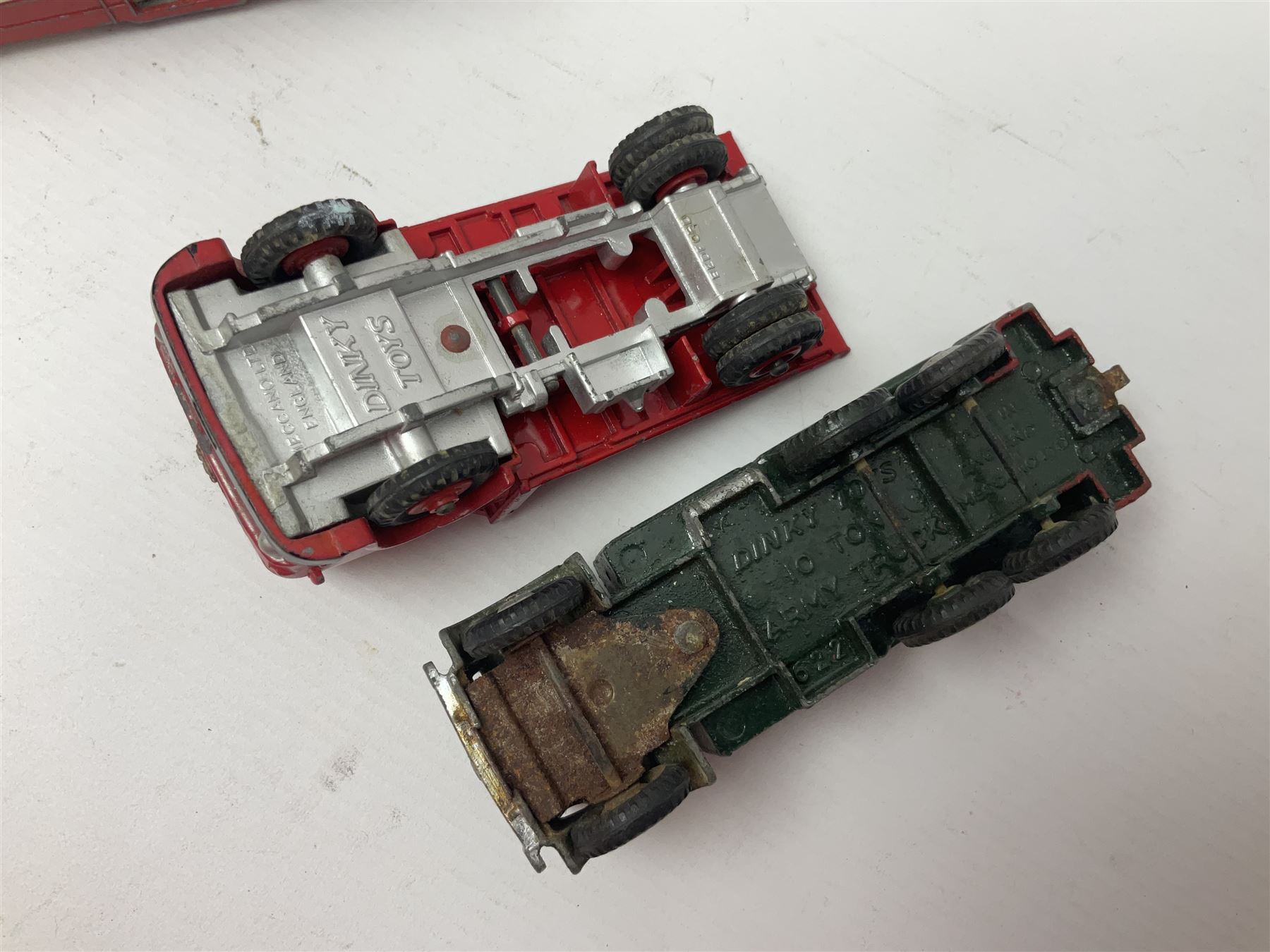 Dinky - sixteen unboxed and playworn die-cast models to include Single Deck Bus, two Atlantean Buses, Ford Transit Van, 10 Ton Army Truck, MGB Sports Car, Telephone Service Van etc 