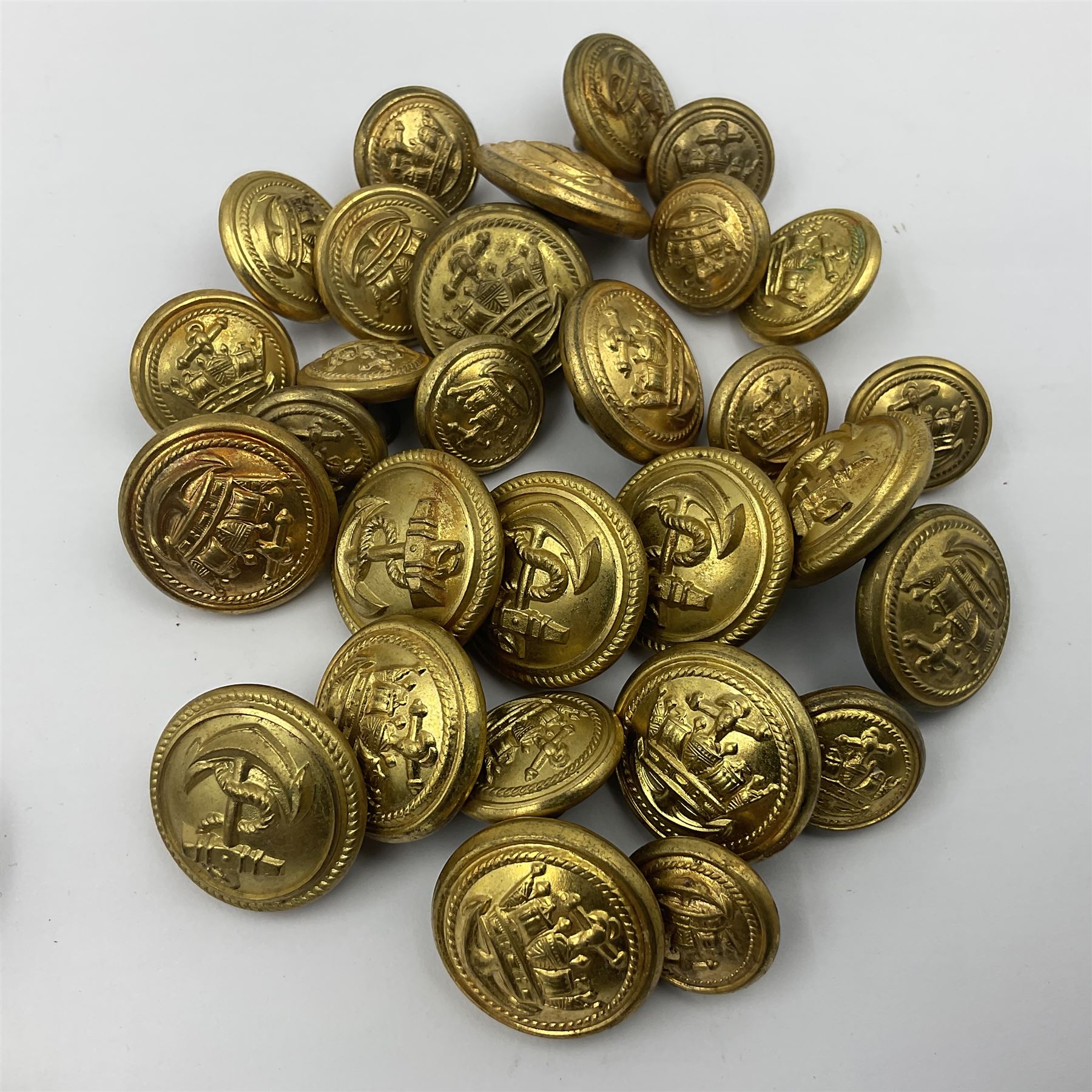 Collection of Royal Navy, Railway, St Helens Brigade and other uniform buttons