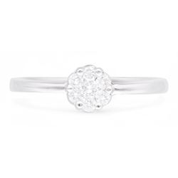 18ct white gold round brilliant cut diamond cluster ring, hallmarked, total diamond weight approx 0.25 carat