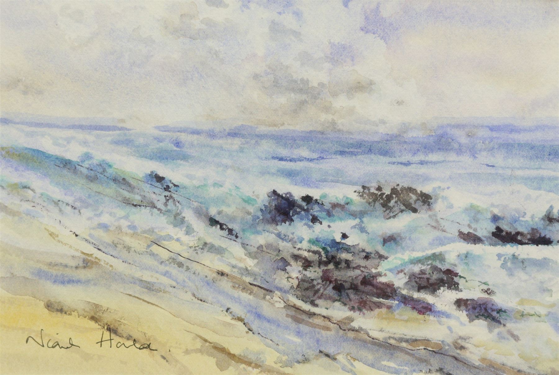 Niamh Hanlon (Yorkshire Contemporary): 'I Must Go Down to the Sea', watercolour signed, titled verso 19cm x 27cm 