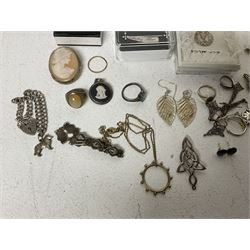 9ct gold band, silver jewellery including charm bracelet, rings, earrings, bracelet, necklaces, etc 