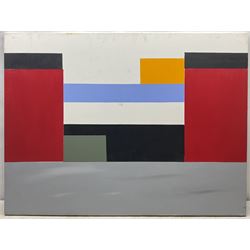 Iain Morris (British Contemporary) after Piet Mondrian (Dutch 1872-1944): Abstracts, triptych acrylics on canvas, signed and dated '15 - '17 verso 102cm x 76cm (3)