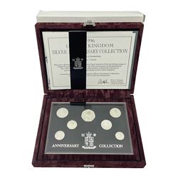 The Royal Mint United Kingdom 1996 silver proof anniversary coin collection, number 12426, cased with certificate 