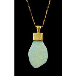 9ct gold opal pendant necklace