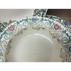 Royal Cauldon Evesham pattern dinner wares, including dinner plates, tureens, egg cups, bowls, sides plates and saucers