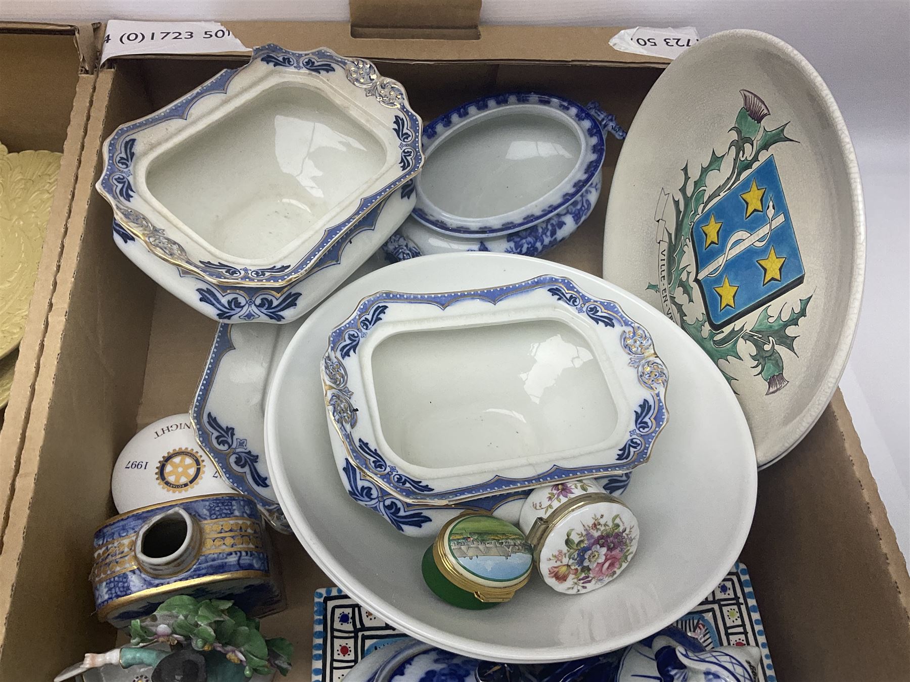 Tea service decorated with roses, together with Victorian and later ceramics etc, in four boxes