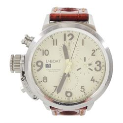 Italo Fontana U-Boat Flightdeck Cas Beige gentleman's stainless steel automatic watch, Ref...