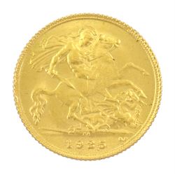 King George V 1925 gold half sovereign coin