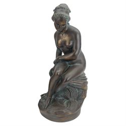 Austin Productions Art Nouveau style sculpture 'La Grace' after Eugene Marioton, signed an...