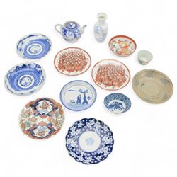 Collection of Japanese and similar ceramics, including pair of Satsuma side plates, decora...