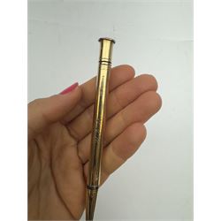 9ct gold 'The Mascot' propelling pencil, hallmarked