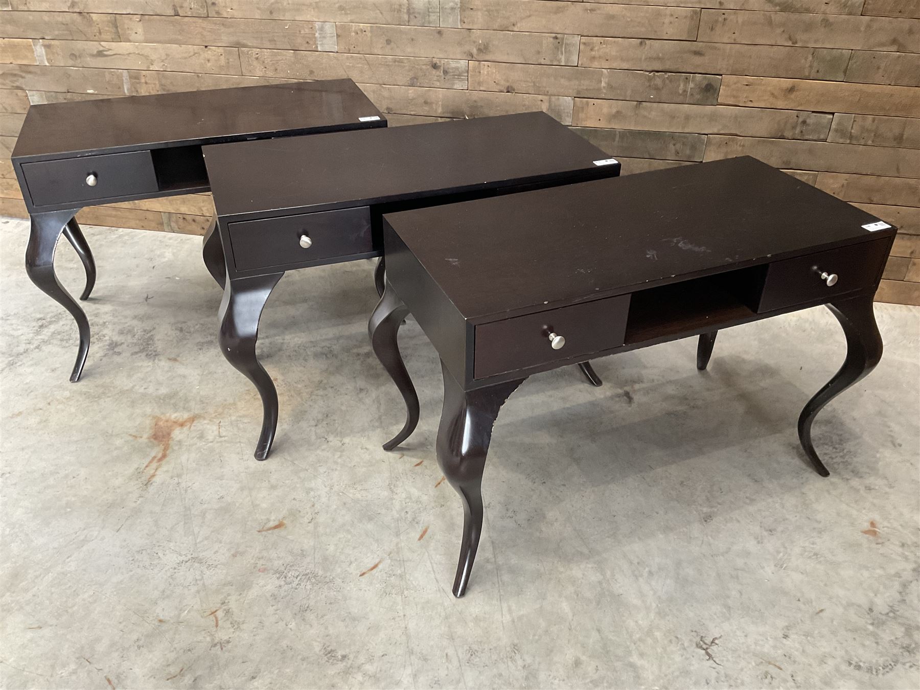 4 x rosewood console dressing tables, with two soft-close drawers