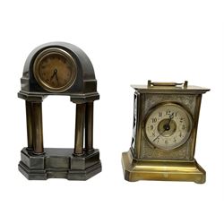 German- Two spring driven mantle clocks c1920, wound and set from the rear.