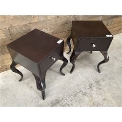 Pair of rosewood finish bedside chests