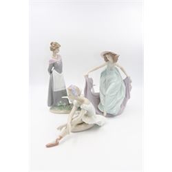 Three Lladro figures, comprising May Dance no 5662, Barnyard Scene no 5659 and Rose Ballet no 5919