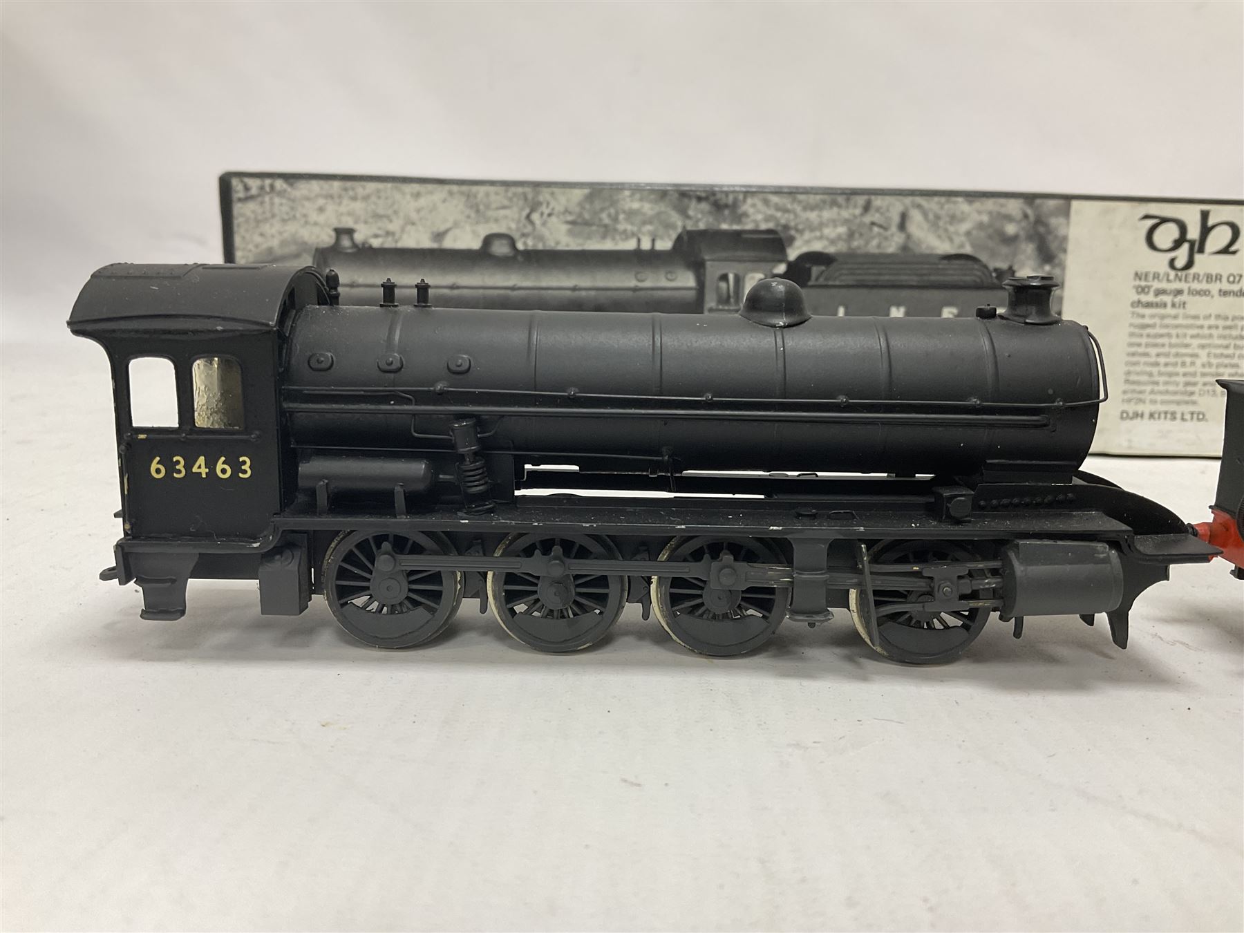 DJH Models ‘00’ gauge - kit built NER/LNER/BR Q7 Class 0-8-0 no.63463 steam locomotive and tender in BR black; with original box 