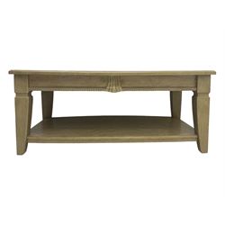 Brunswick - washed oak finish two-tier coffee table