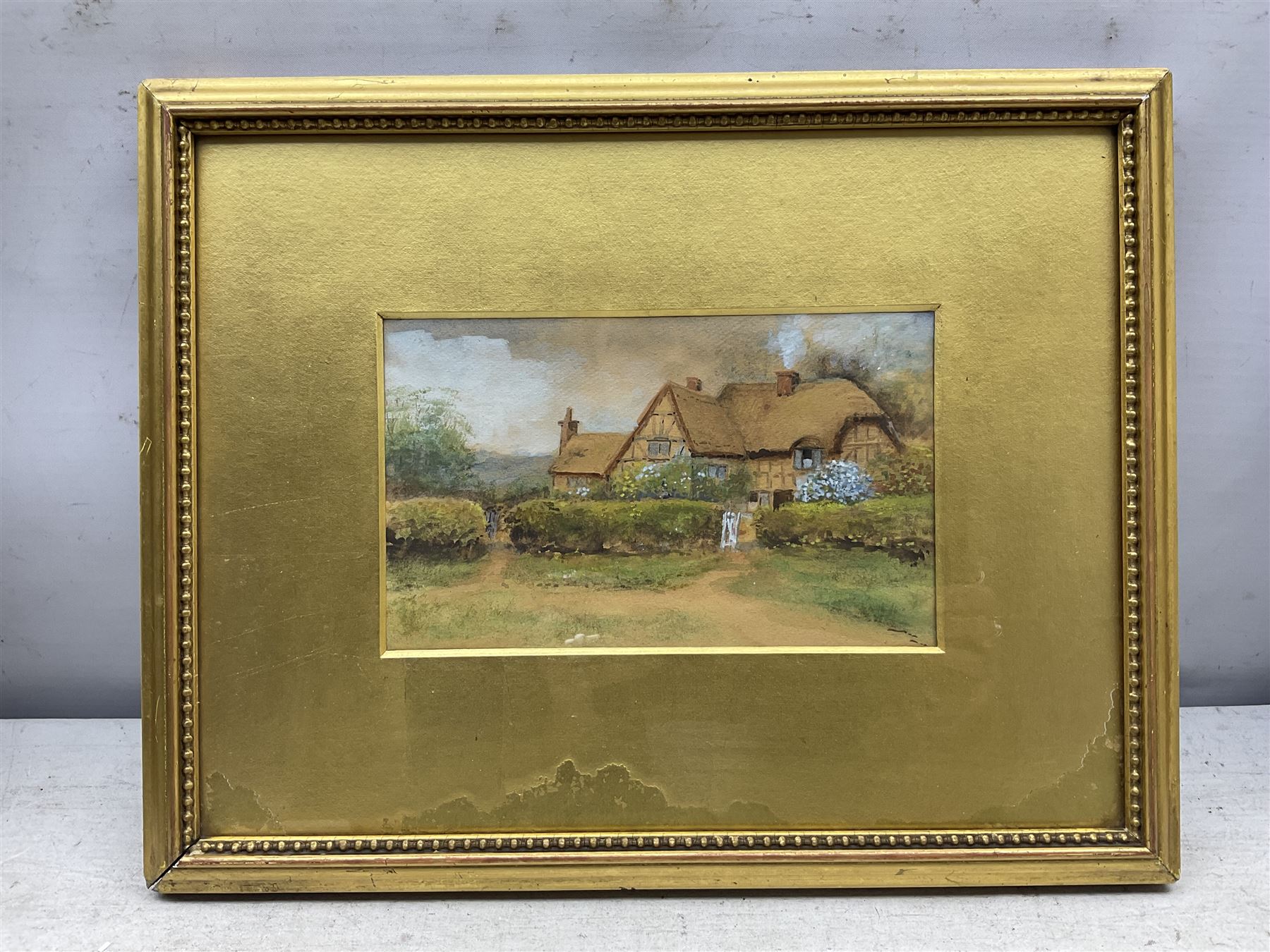 MHA (British early 20th century): Cottages, set five watercolours variously signed with initials in matching frames 12cm x 18cm (5)