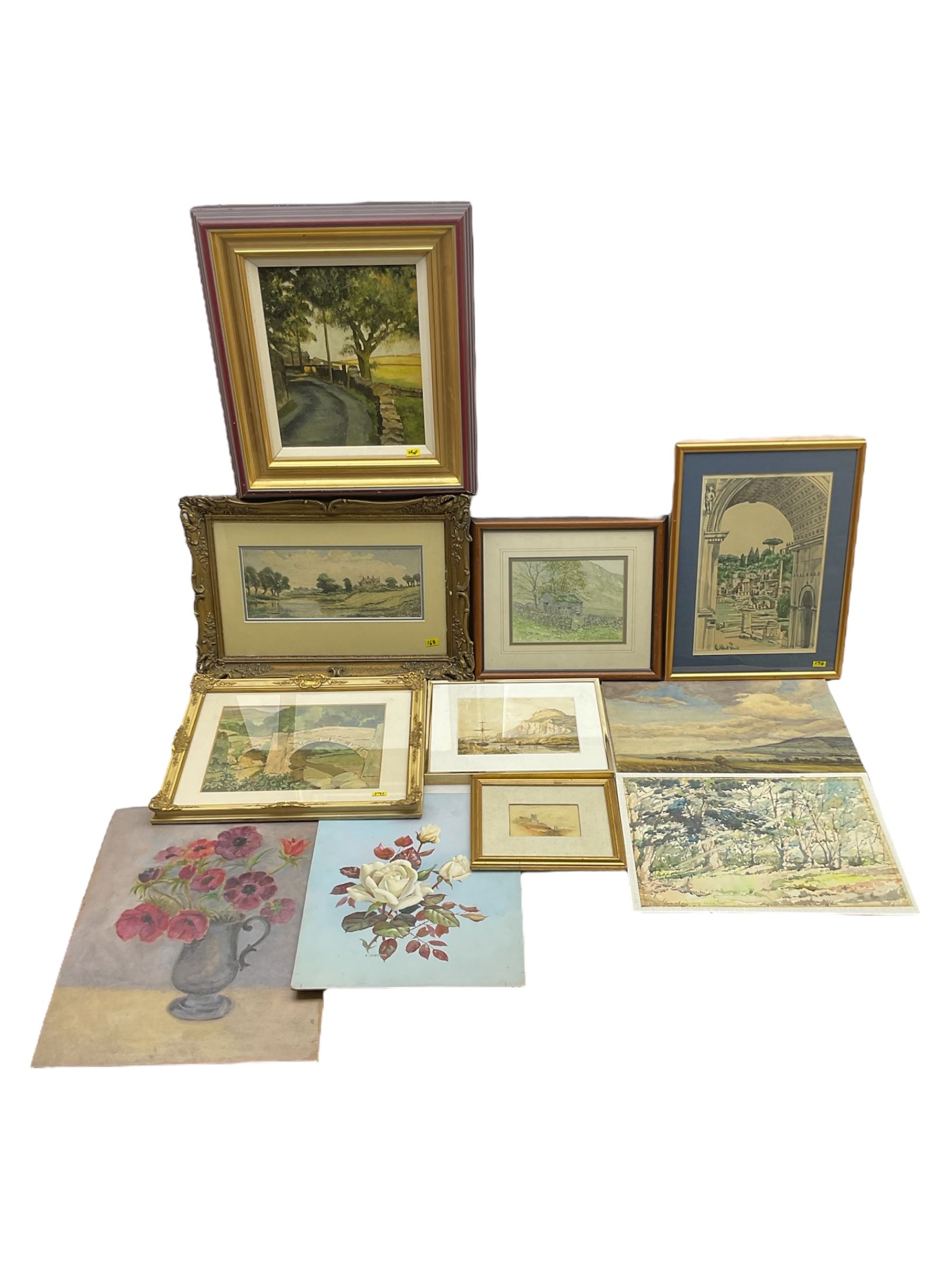 Collection of watercolours and oils, by artists including F Osborne, BR Townsend, Geoff Wood, Attrib. Joseph Newington Carter, etc 