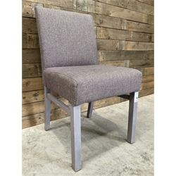 17 x dining chair upholstered in tweed fabric, painted legs