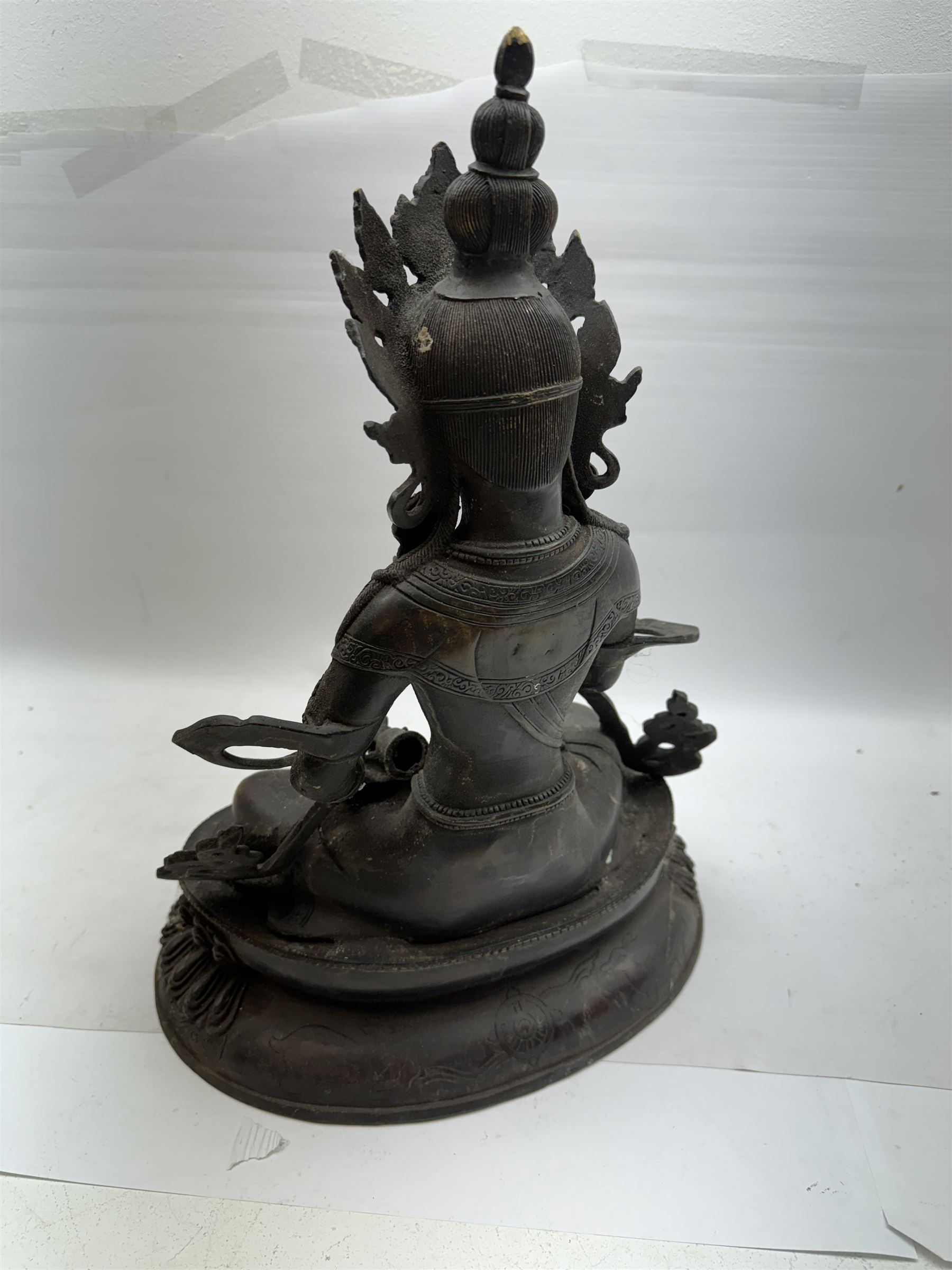 Tibetan bronzed figure of a seated Tara, H44cm