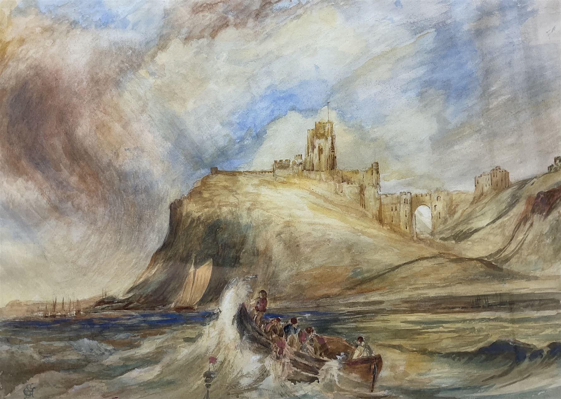 English School (19th Century): Scarborough North Bay, watercolour signed with monogram SEC 39cm x 55cm 