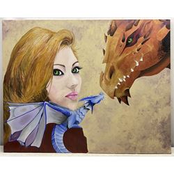 English School (Contemporary): 'Game of Thrones', oil on canvas unsigned, titled verso 80cm x 100cm (unframed)