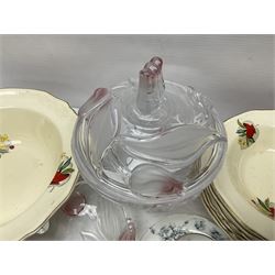 Collection of ceramics and glassware, including Hanson miniature tea service, cruet set ect