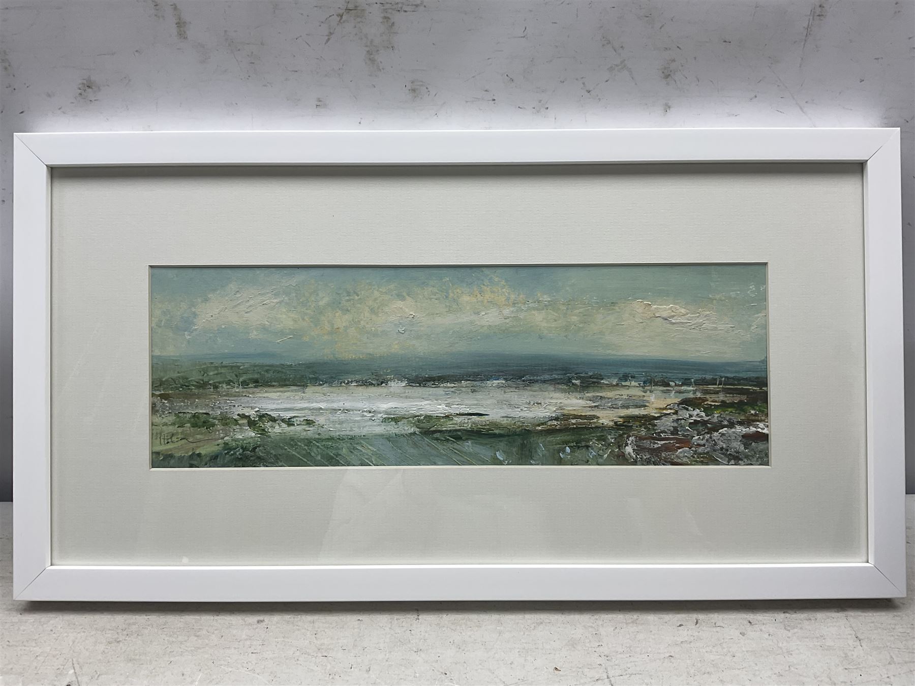 Peter Hodson (British Contemporary): Panoramic Ocean Views, three oils on board signed 12cm x 38cm (3)