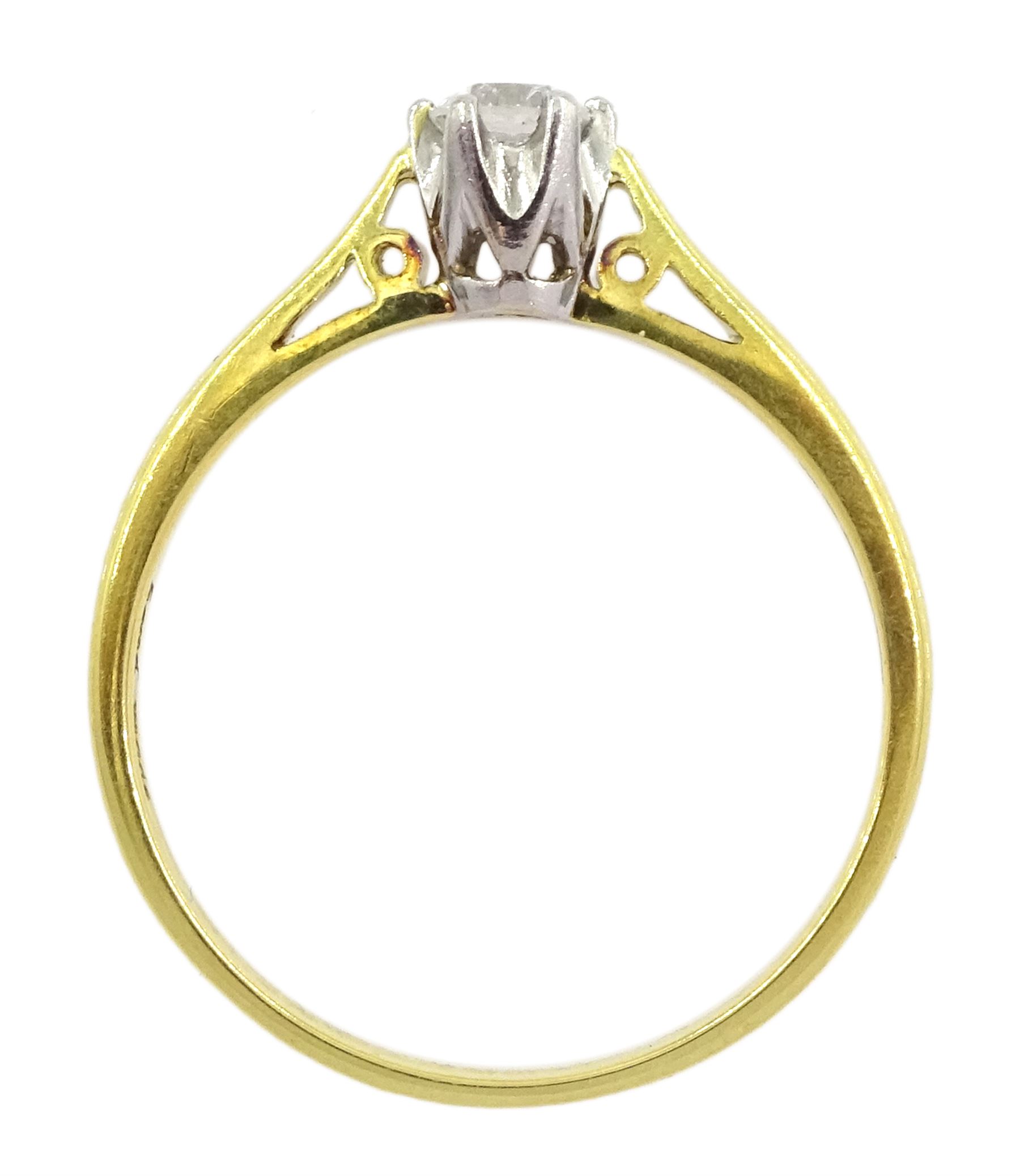 18ct gold single stone round brilliant cut diamond ring, London 2012, diamond approx 0.25 carat