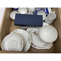 Collection of ceramics, to include Paragon tea set, commemorative ware, teapots etc in four boxes  