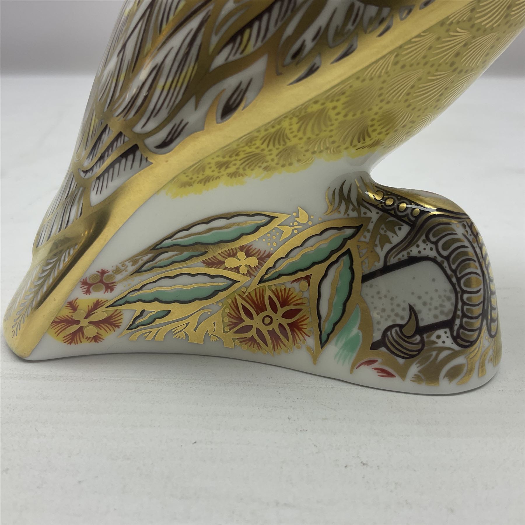 Royal Crown Derby Citron Cockatoo, with gold stopper, H13cm 