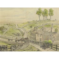 Geoffrey Jenkinson (British 1925-2005): Winding Roads Through a Moors Village, watercolour and pencil signed 28cm x 38cm 