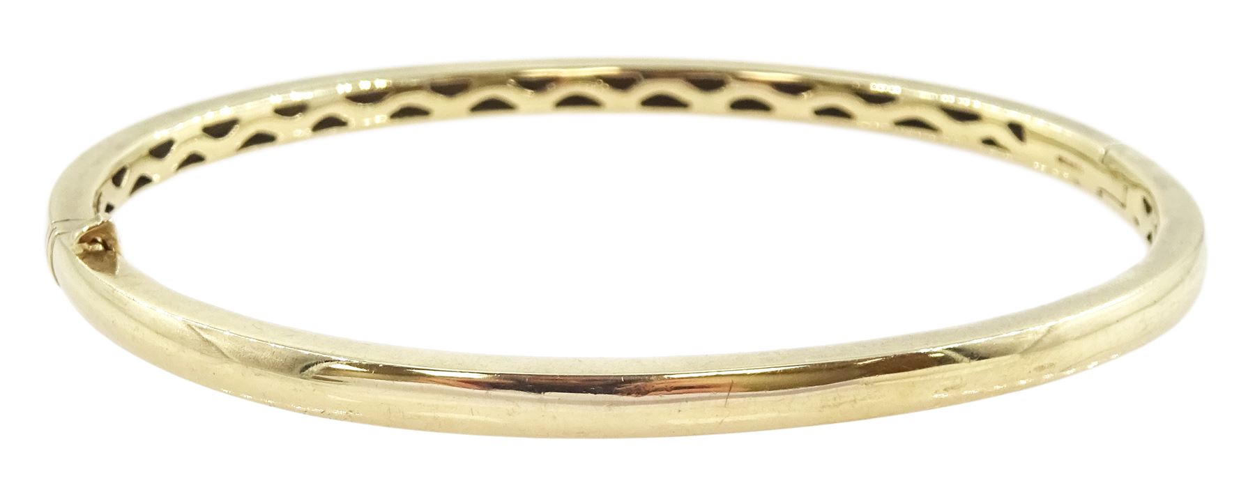 9ct gold hinged bangle, hallmarked