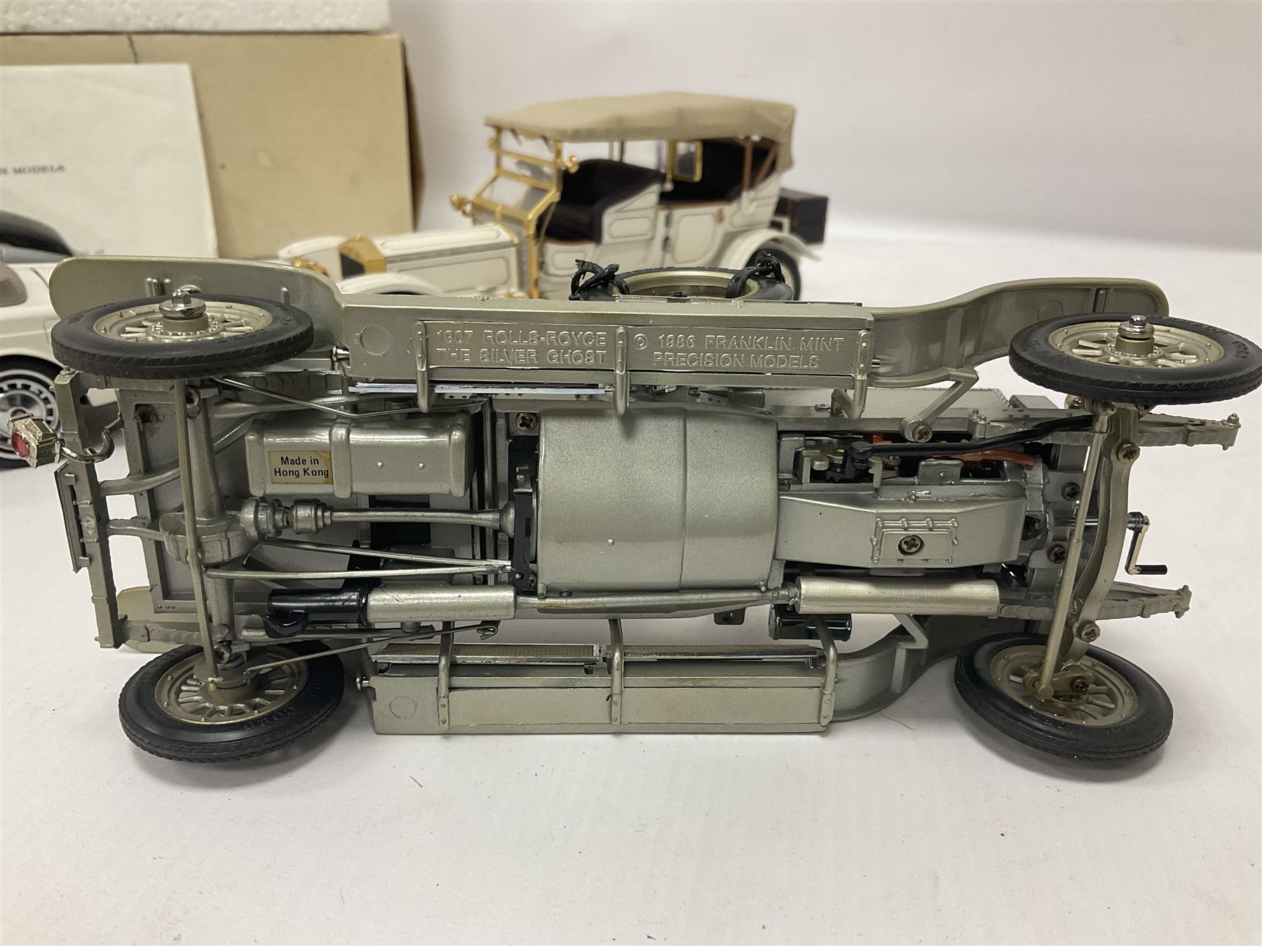 Franklin Mint - six 1:24 scale die-cast Rolls-Royce models comprising 1907 Rolls-Royce ‘The Silver Ghost’, boxed with original packaging and paperwork, 1929 Rolls-Royce ‘Phantom I’ with original packing, 1914 Rolls-Royce, 1911 Rolls-Royce, 1955 Rolls-Royce ‘Silver Cloud 1’, and 1992 Rolls-Royce Corniche IV 