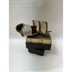 Underwood & Underwood sun sculpture stereoscope viewer, together a box of stereoscopic views, in faux book case