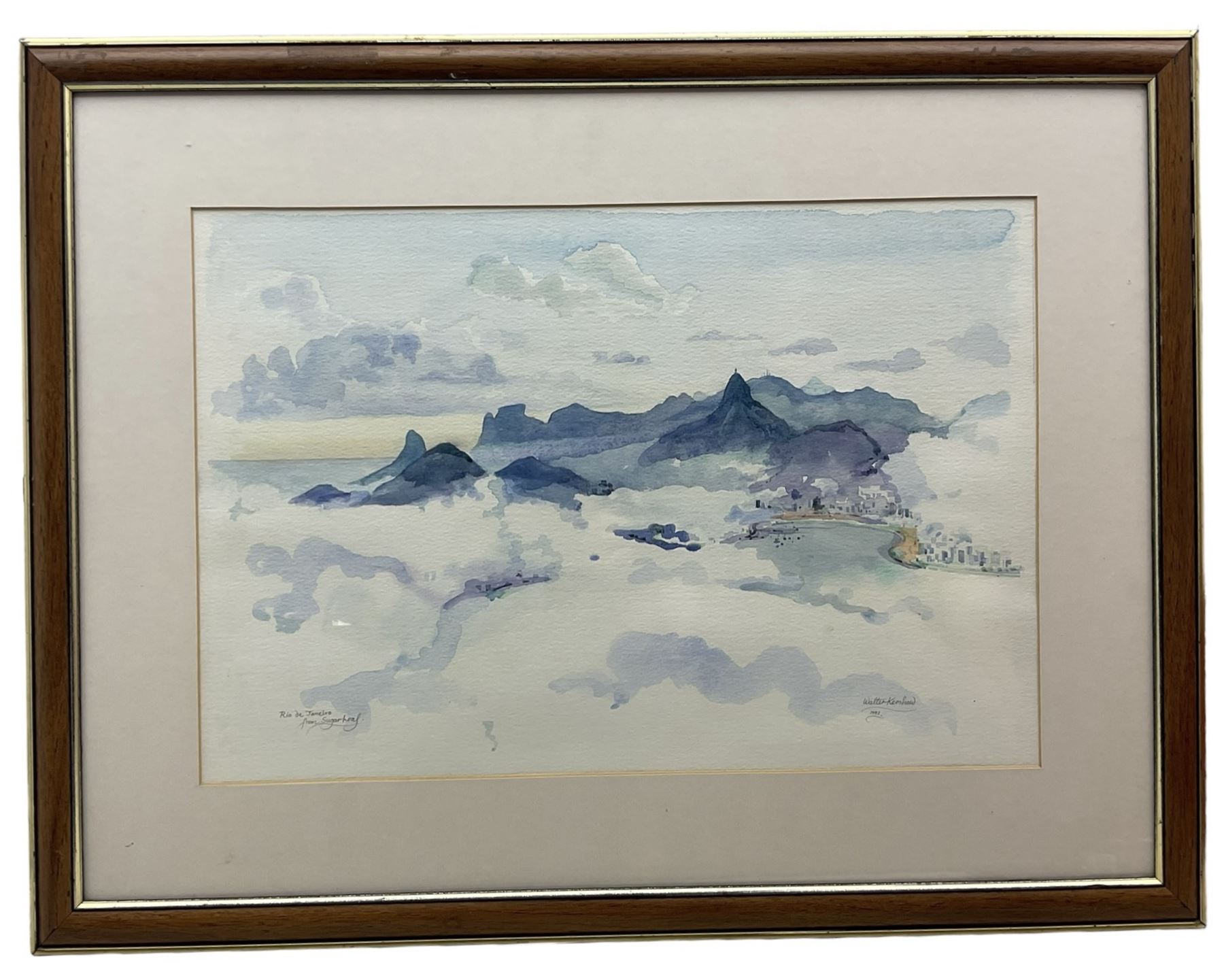 Walter Kershaw (British 1940-): 'Rio De Janeiro from Sugarloaf, watercolour signed and dated 1991, 32cm x 47cm 