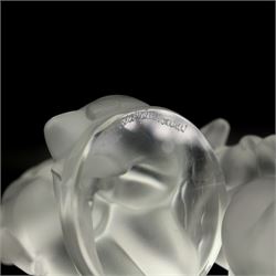 Two Lalique crystal figures modelled as Leda and the Swan and Diane, both signed Lalique, France, H12cm (2)