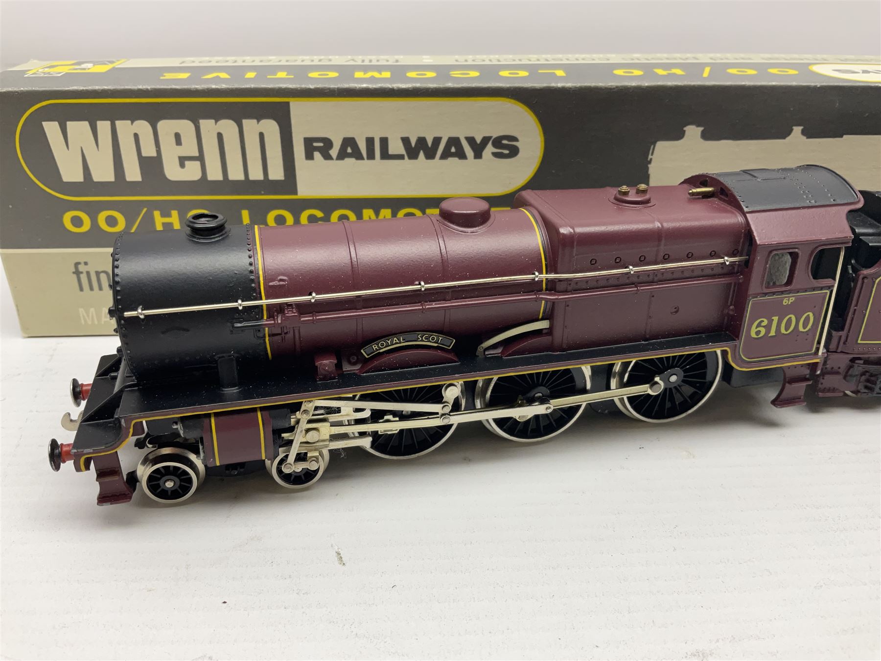 Wrenn '00' gauge - Class 6P (Royal Scot) 4-6-0 locomotive 'Royal Scot' No.6100 in LMS Maroon; smoke deflectors present but not fitted; boxed with instructions.